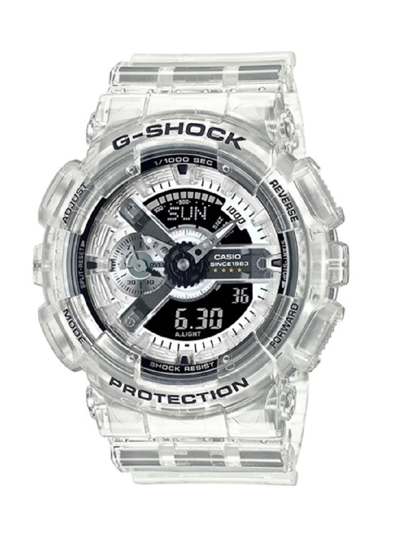 G-SHOCK Casio Unisex Watch G-SHOCK 40th Anniversary CLEAR REMIX Digital Analog White Dial Resin Transparent Band GA-114RX-7ADR  - Image 1