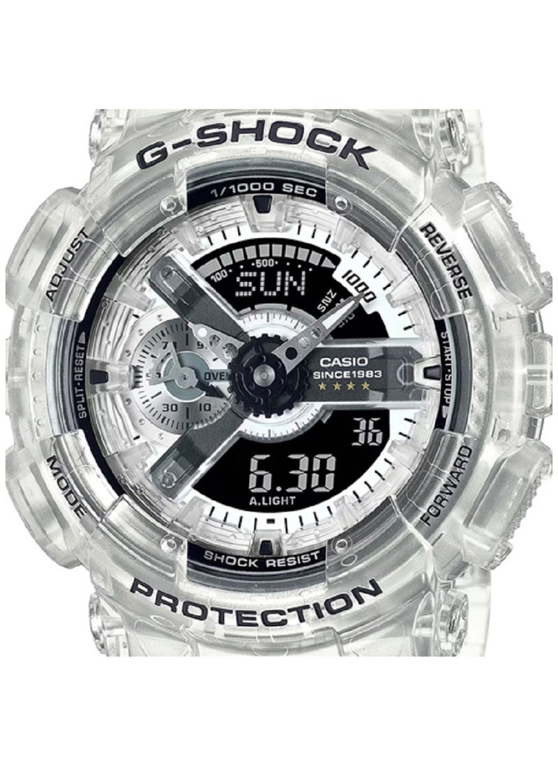 G-SHOCK Casio Unisex Watch G-SHOCK 40th Anniversary CLEAR REMIX Digital Analog White Dial Resin Transparent Band GA-114RX-7ADR  - Image 4