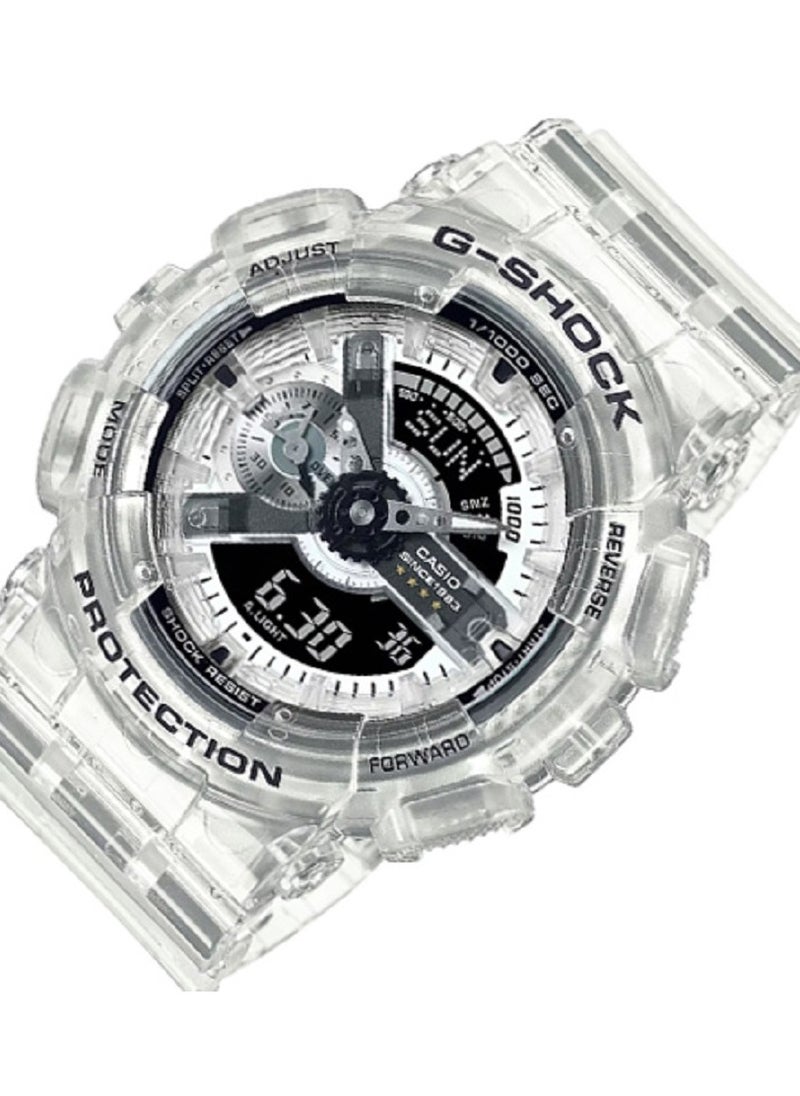 G-SHOCK Casio Unisex Watch G-SHOCK 40th Anniversary CLEAR REMIX Digital Analog White Dial Resin Transparent Band GA-114RX-7ADR  - Image 3