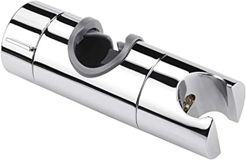 Adjustable Shower Head Holder for Slide BarUniversal 1825MM OD Rail Head Bracket Holder for Slide Bar Slider Clamp Bathroom Replacement 360 Degree Rotation Sprayer Holder ABS Chrome
