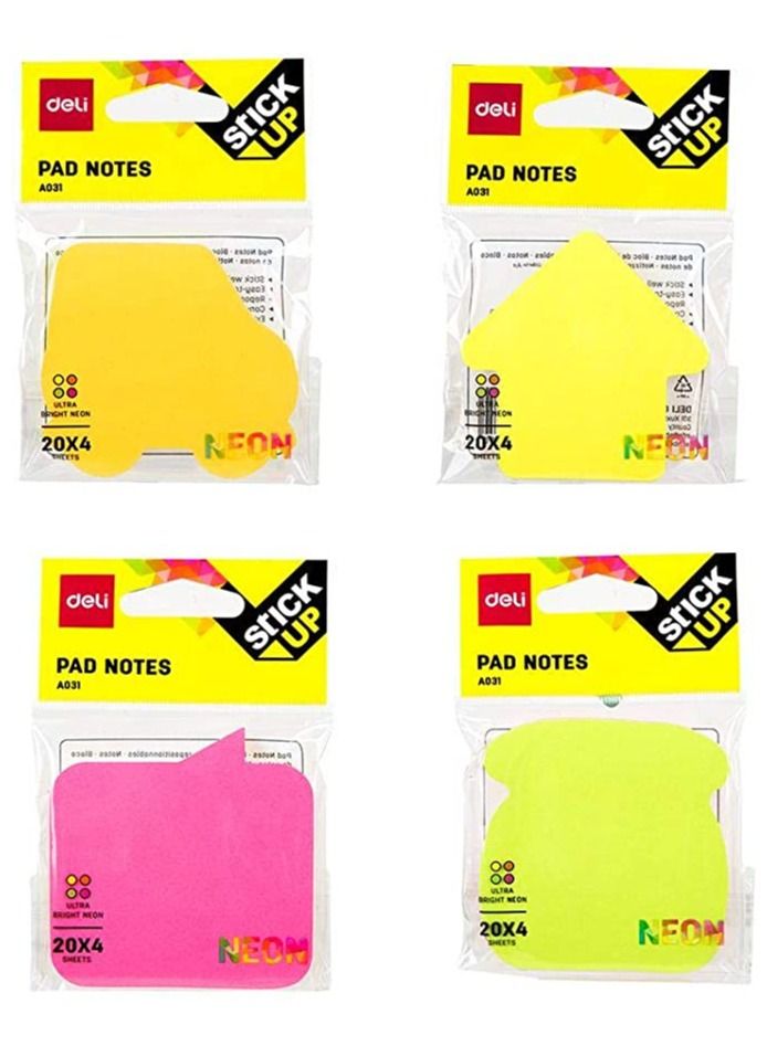 Deli 12-Pack Fancy Sticky Notes Assorted Colours - Image 2