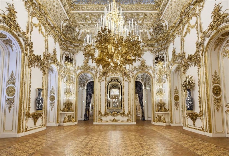 10x6.5ft Luxurious Palace Backdrop for Photography Chandelier Arch Door Noble Hotel Background Kids Adult Photo Booth Shoot Vinyl Studio Props Y2SW04371 - Image 1