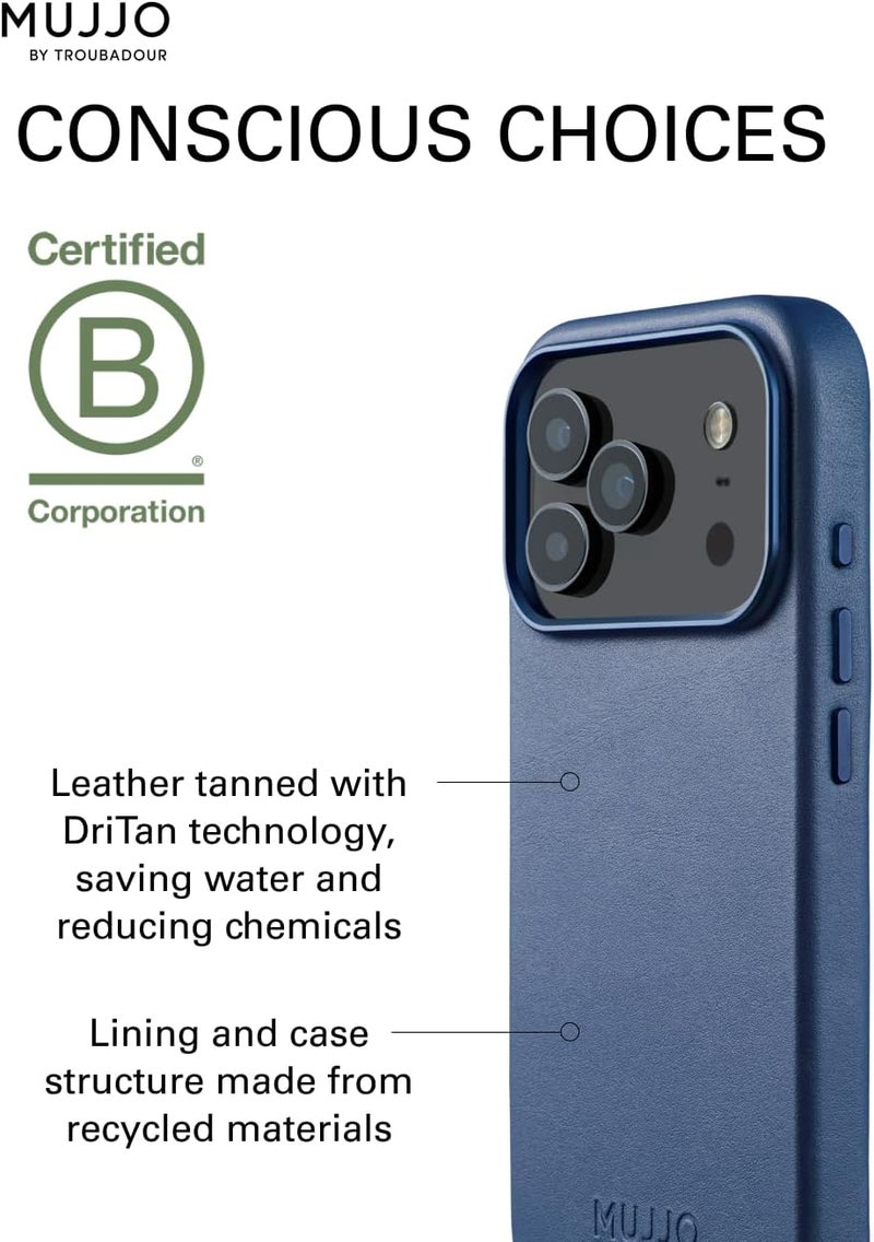 موجو جراب آيفون  برو جلد أزرق موناكو بشحن لاسلكي مغناطيسي - Image 4