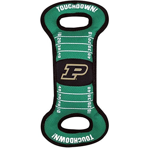 Pets First NCAA Football Field Dog Toy with Squeaker Purdue Boilermakers for Tug Toss and Fetch Tough Durable PET Toy - Image 1