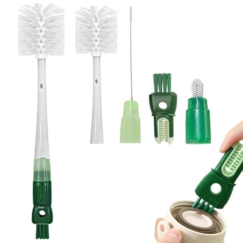SQUISHCO Bottle Cleaner Brush, Silicone Bottle Cleaning Brush, Straw Cleaner Brush, Bottle Cleaner for Home and Kitchen Accessories Item Products with 2 Hooks (White) - Image 1