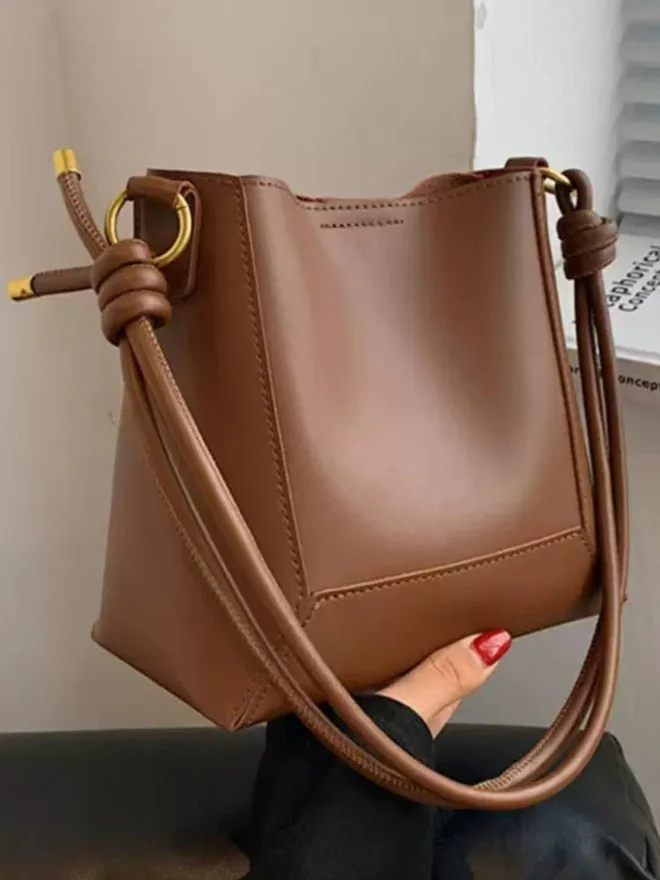 Styli Styli Plain Shoulder Bag with Double Handle