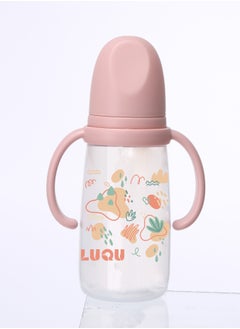 LuQu PP Feeding Bottle with Handle and Anti-Colic Straw, 200ML,Nipple size- L, 6+ months.