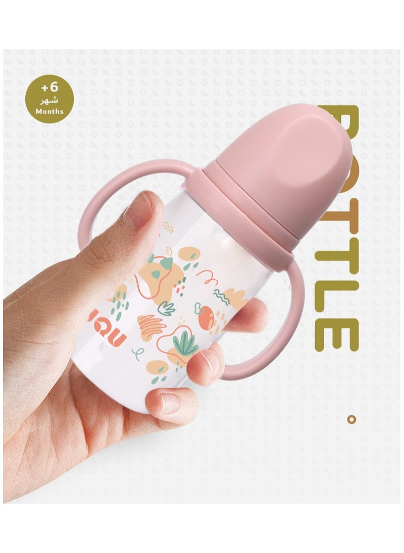 LuQu LuQu PP Feeding Bottle with Handle and Anti-Colic Straw, 200ML,Nipple size- L, 6+ months.  - Image 4