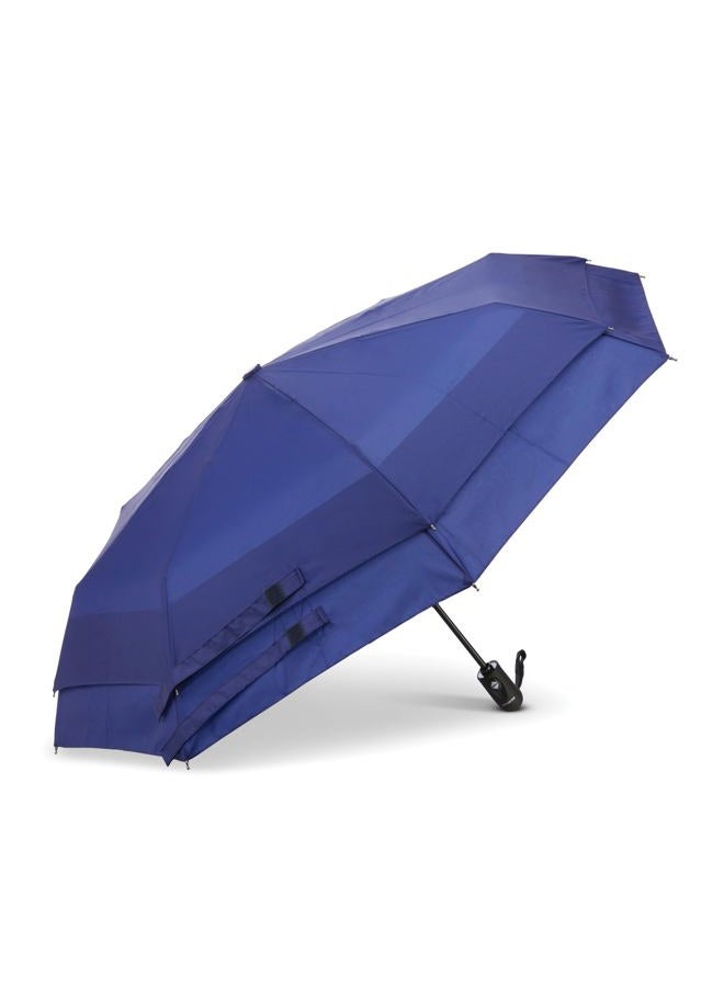 Compact Auto Open/Close Umbrella, New Blue, ONESIZE