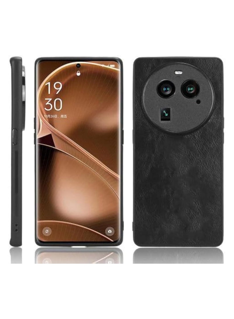 Oppo Find X6 Protective Case, Durable PU Leather and Hard Rubberized Case for Oppo Find X6 / Black