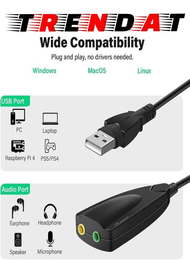 Generic External Sound Card (USB 7.1) Surround Card 12 Channel 5Hv2 to Headphone Jack 3.5mm  - Image 5