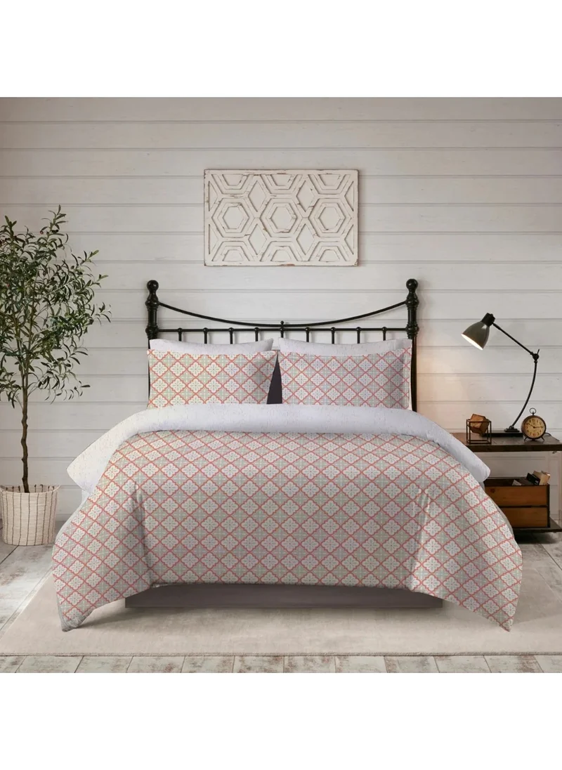 Varessa VARESSA SORTELL 100% COTTON PRINTED KING DUVET COVER SET (4 pcs)