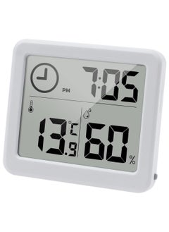 Y&D Digital Thermo-Hygrometer Indoor Room Thermometer Hygrometer 3.2” Large LCD Screen Desktop with Temperature and Humidity Monitor Meter Gauge Clock (white)  - Image 1