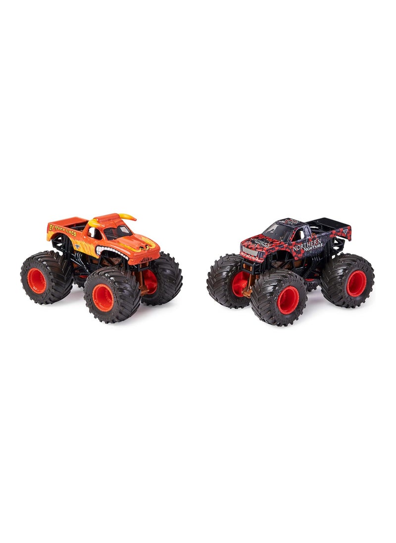 Spin Master LTD. - Monster Jam, Official El Toro Loco vs. Northern Nightmare Color-Changing Die-Cast Monster Trucks - Image 1