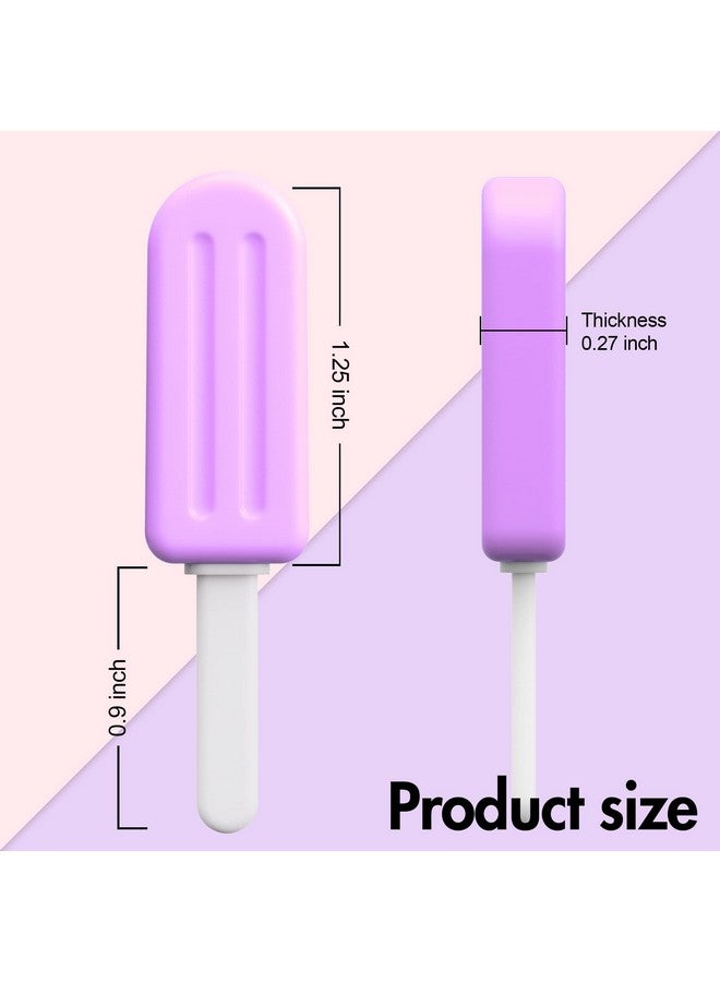 CITYWAY Chewies For Invisalign Aligner 4 Pcs Popsicle Silicone Chewies With Grip Handles For Invisible Or Metal Braces Aligner Munchies 2 Grape Flavor And 2 Peach Flavor  - Image 3