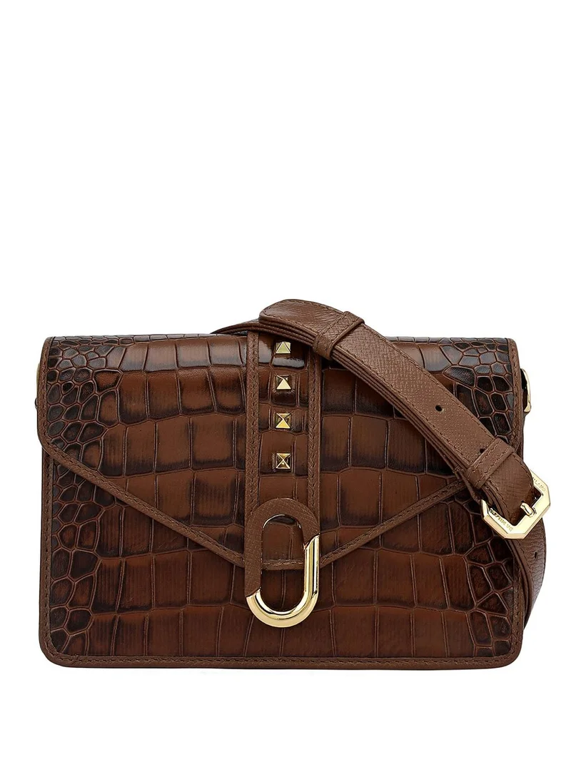 دا ميلانو حقيبة جلد طبيعي بنية