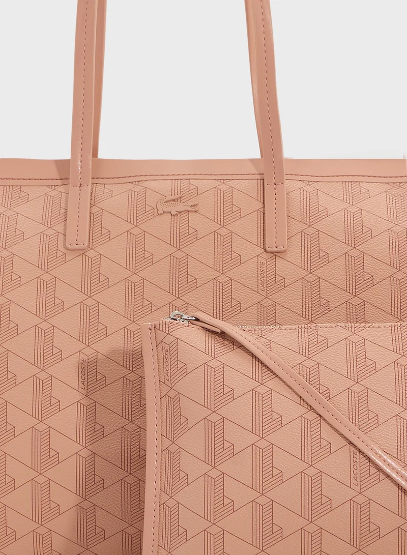 لاكوست Monogram Top Handle Zip Over Tote