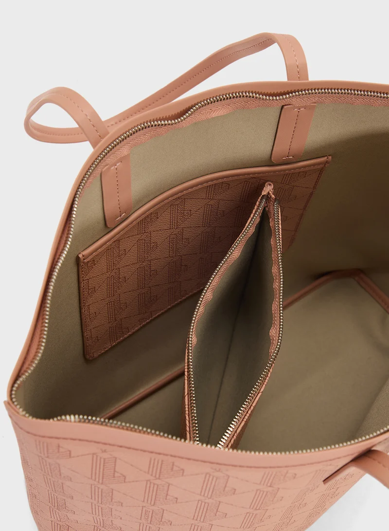 لاكوست Monogram Top Handle Zip Over Tote