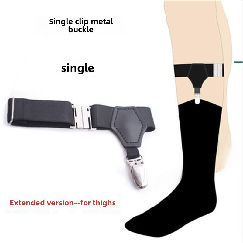 Slimming Knee-High JK Socks for WomenSingle black extended single clip metal buckle Single black extended single clip metal buckle