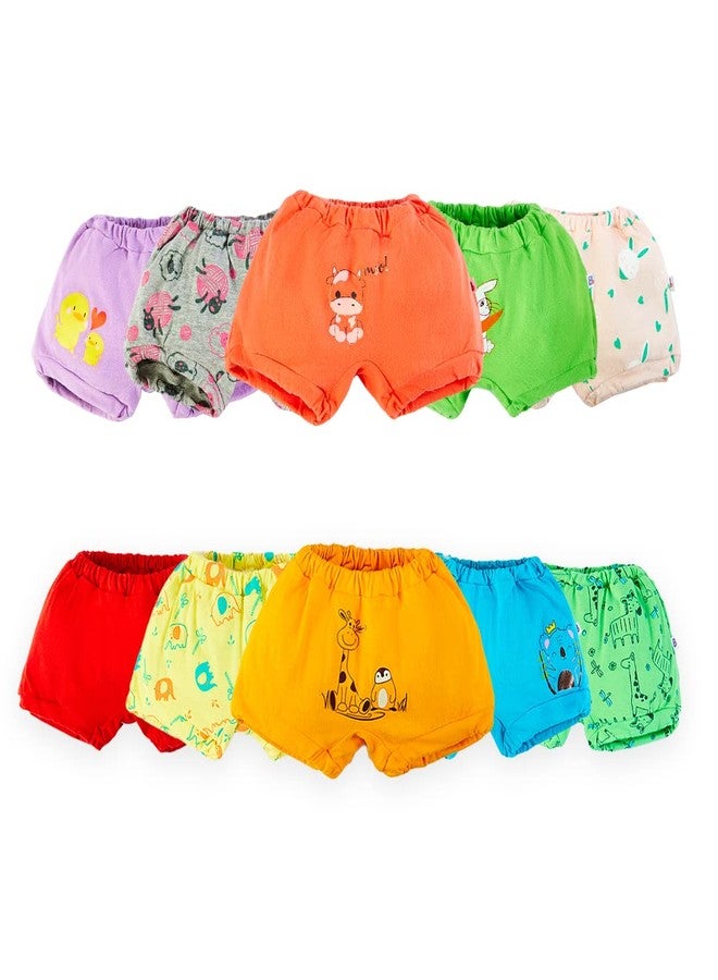 superbottoms Basic™ Bloomer| Unisex, 100% Pure Cotton Innerwear | Breathable & Soft Underwear | Baby Bloomers for 18m - 24m | Wonder Wild & Farm Fun I Pack of 10 - Image 1