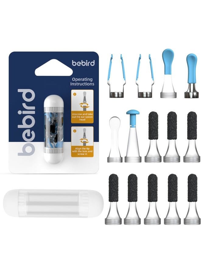 Bebird Official Earsight Plus Original Accessory - 14 PCS Replacement Tip for Wet/Dry Wax Cleaning - Ear Spoons Accessories Set Compatible with BEBIRD Earisght Plus All Model (New Spiral Structure!) - Image 1