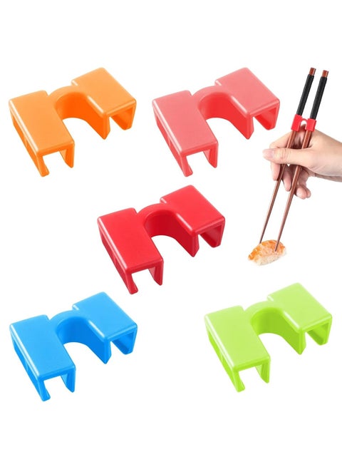 5 Pairs Reusable Chopstick Helpers Practice Chinese Chop Stick Training Chopsticks for Many Age, Kids, Adult, Beginner, Trainers or Learner