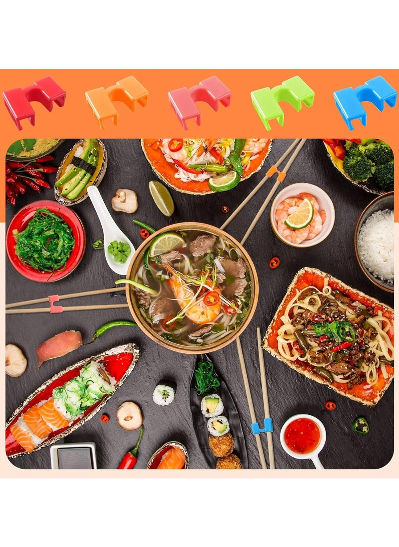 Oasisgalore - 5 Pairs Reusable Chopstick Helpers Practice Chinese Chop Stick Training Chopsticks for Many Age, Kids, Adult, Beginner, Trainers or Learner - Image 1