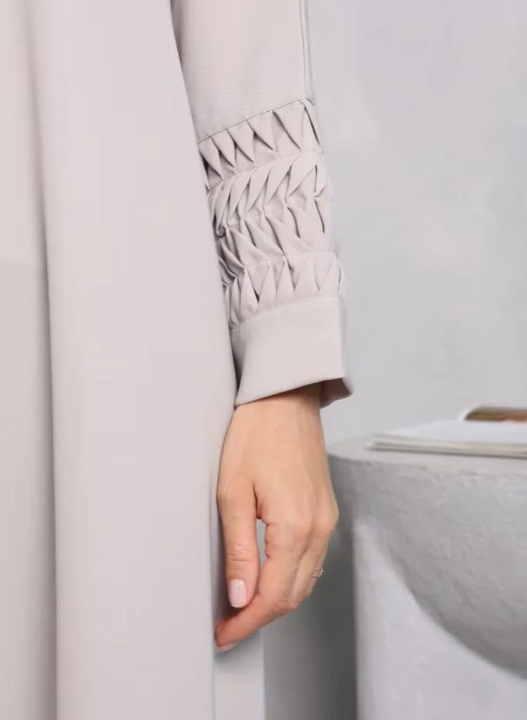 Nikias Nikias Abaya soft crepe with designs on cuffs