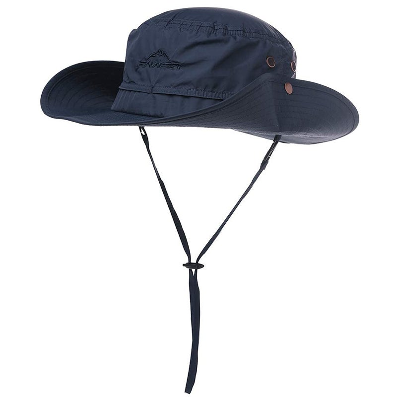 Comhats UPF 50 Sun Hats Wide Brim Summer Safari Hat Fishing Hiking Boonie Hats for Men Chin Strap Waterproof Navy Large XLarge L XL Oversize - Image 2