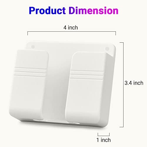 KACA Wall Mounted Mobile Holder Storage Case for Remote, Wall Mounted Mobile Stand/Multi Purpose Stand with Hole for Phone Charging, Bedroom Accessories, Office Accessories (White) (Pack of 1) - Image 5