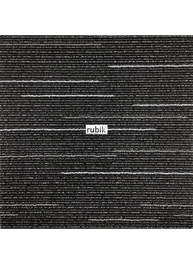 Rubik بلاط سجاد روبيك 1 قطعة 50 × 50 سم مع حشوة من البولي فينيل كلوريد مرفقة ببلاط أرضيات غير قابل للانزلاق للاستخدام الداخلي على الطراز النوردي للمنزل والمكتب والصالة الرياضية (1، أسود) - Image 3