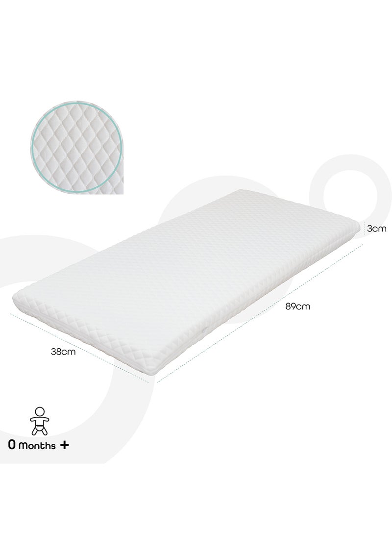 Moon Baby Quilted Crib Mattress - 0M+, White - Image 4