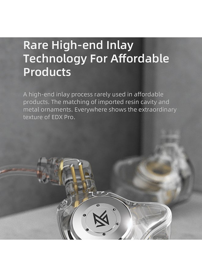 KZ EDX Pro in-Ear Stage Monitor Headphone Dual Magnetic Dynamic Unit Earphone Shock Bass Earbuds with 0.75mm Detachable Cable Comfortable Wired Headset (No Mic)  - Image 5