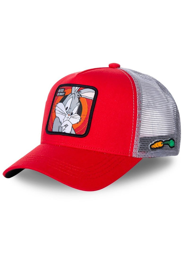 [ X ] Capslab - Freegun Looney Tunes Bugs Bunny 1 Mesh Trucker Cap Red - Image 1