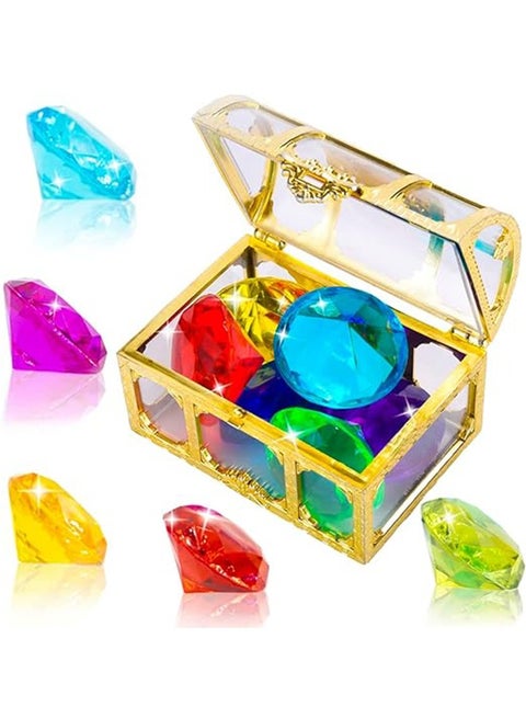 30 Pcs Diving Gem Pool Colorful Summer Swimming Gem with Underwater Swimming Toy Set for Games, Birthday, Wedding Decoration Gems