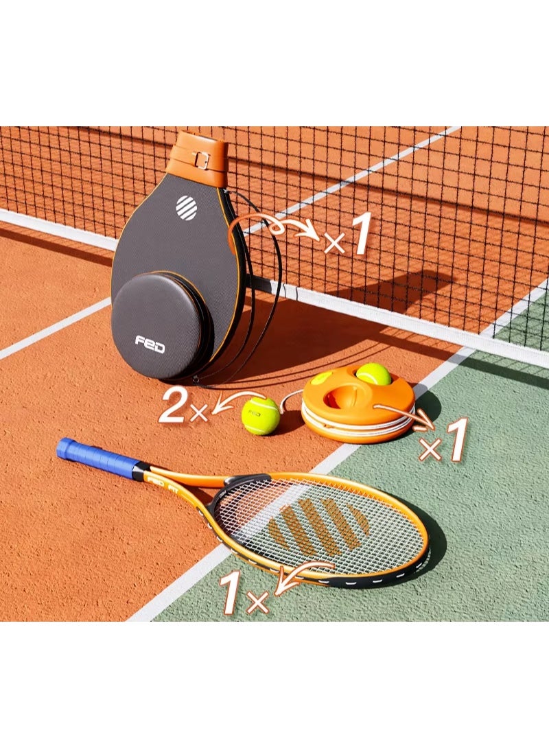 فيد مجموعة تدريب التنس مع معدات ارتداد تلقائية مع كرة تنس وحقيبة ومضارب محمولة لممارسة التنس - Image 1