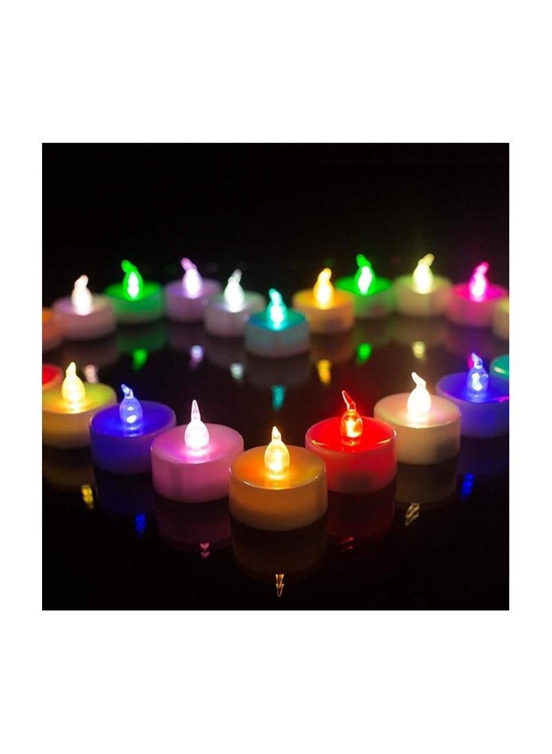 شموع صغيرة LED تعمل بالبطارية لإضاءة الحائط في المنزل (متعددة الالوان) (شموع زخرفية العدد 4 قطع)  - Image 5