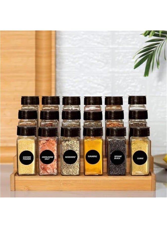 TRASSLE 12 Pcs Glass Spice Jars with Lids, Glass Salt and Pepper Shakers Set, 4 oz Glass Jars with Minimalist Spice Labels Stickers, Shaker Lids and Airtight Caps, Collapsible Funnel Included - Image 5