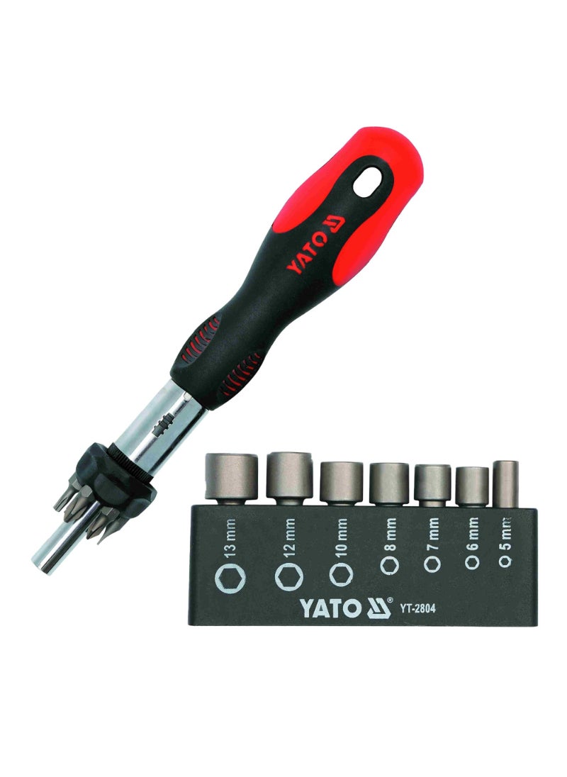 Yato YATO Ratchet Screwdriver 14Pcs Double Blister YT-2804 