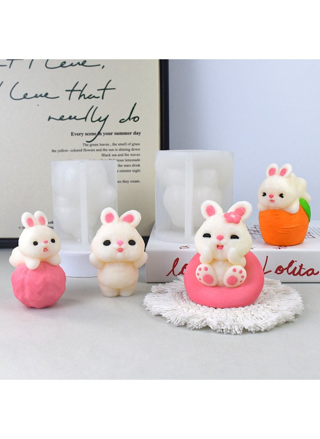 Generic Cute Rabbit Series Silicone Mold DIY Candle Aromatherapy Mold Gypsum Stones Ornaments-Specifications:GL479-2-Color:White  - Image 4