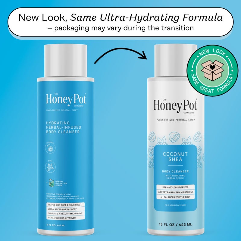 The Honey Pot Company - Body Wash for Women - Coconut Shea Hydrating Body Cleanser - Moisturize & Cleanse Skin - Free of Parabens & Sulfates - 15 Fl. Oz - Image 2