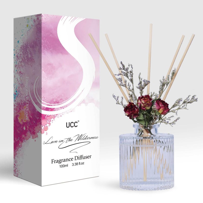 UCC Reed Diffuser Set  3.38 oz Love in The Wilderness Premium Hotel Collection Scented Diffuser with Flower Sticks Home Fragrance Reed Diffuser for Bathroom Shelf Decor - Image 1