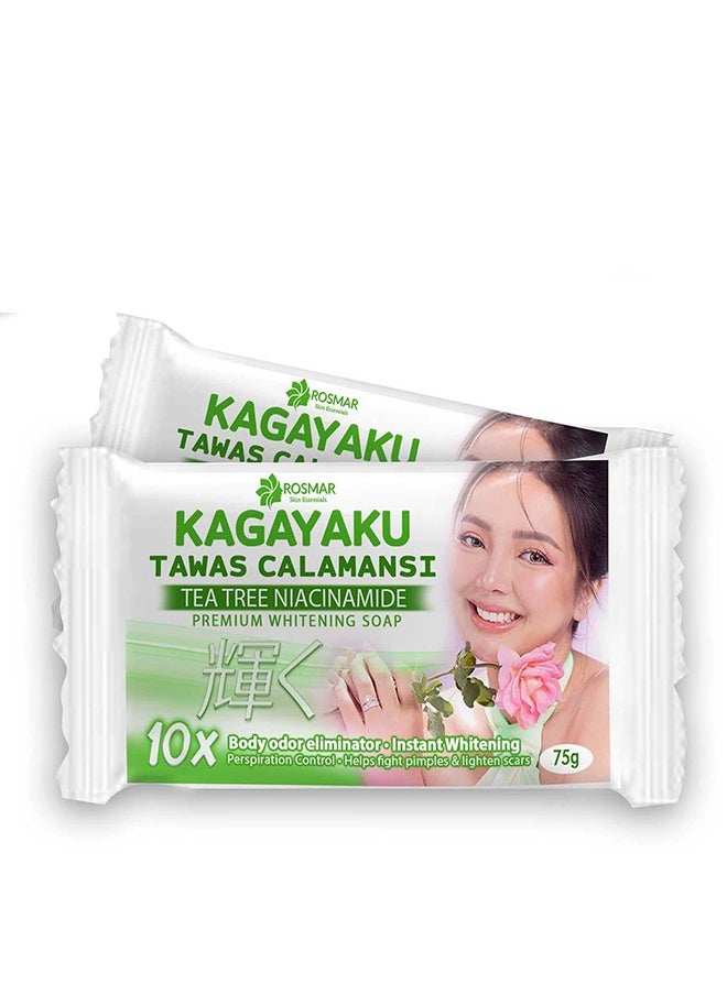 ROSMAR - Kagayaku Tawas Calamansi Tea Tree Niacinamide Premium Whitening Soap 75g - Image 1