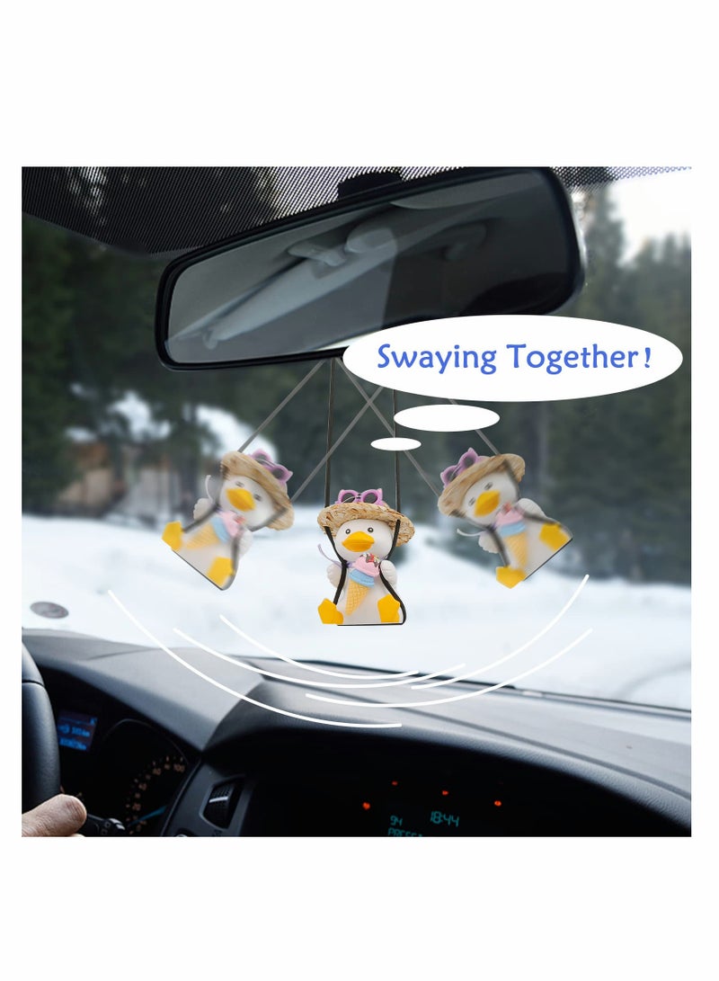 Excefore Cute Swing Duck Car Pendant Interior Rearview Mirrors Charms Ornament Room Decor for Home Indoor - Image 3