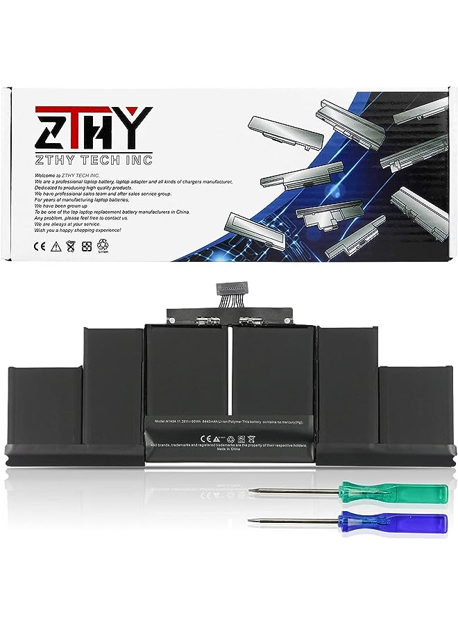 ZTHY A1494 Laptop Battery For 15" Retina A1398 (Only Fit Late 2013 & Mid 2014) Emc 2674 Emc 2876 Emc 2745 Emc 2881 Me293 Me294 - Image 1
