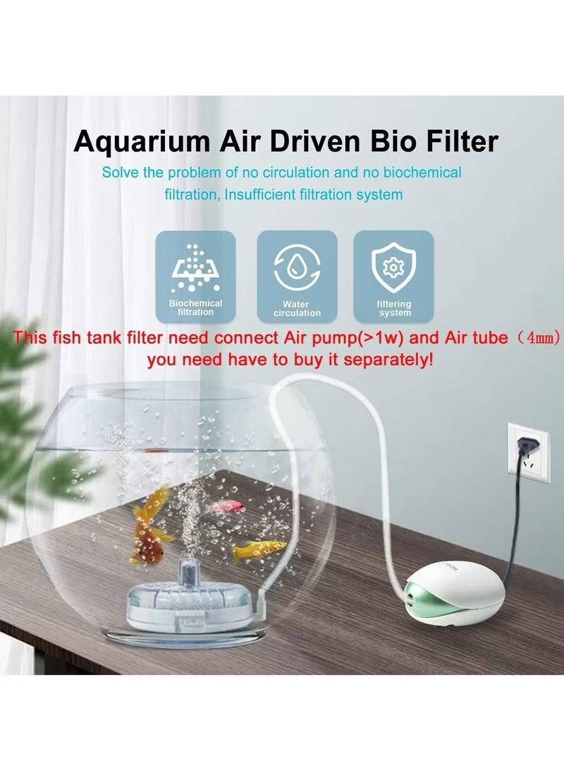 JIMATOR Mini Aquarium Sponge Filter, Fish Tank Water Filter, Small Internal Fish Tank Filter Detachable Submersible Filter with Air Stone Suitable for 2-6 Gallon Tank (Air Pumps Not Included) - Image 3