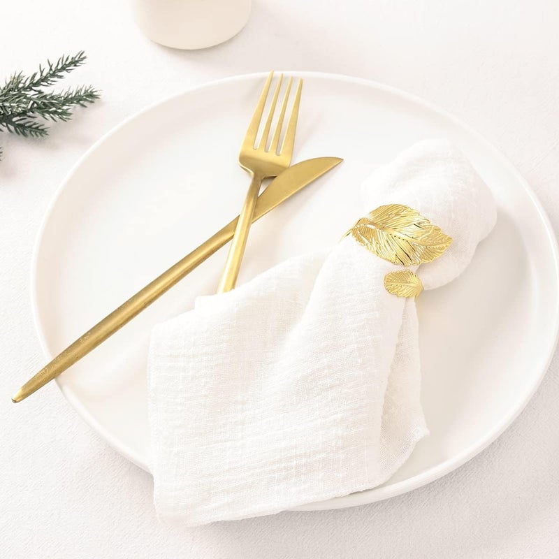 LINXTAR Cheesecloth Gauze Napkins 10 Pack 16x16 Inches Ivory Bulk Vintage Handmade Cotton Cloth Napkins Events Decorative Rustic Soft Boho Dinner Napkins for Parties Wedding Everyday Use - Image 1