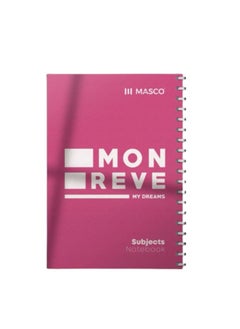 A4 Size 200 Page Spiral Single Line Notebook Suitable for 5 Subjects, Rose