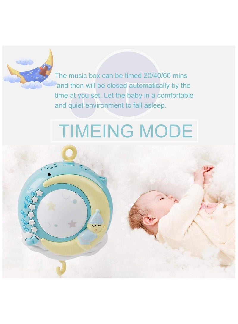 Baby Crib Mobile with Musical, Projector and Night Light,150 Music,Timing Function,Take Along Mobile Music Box and Rattle,Gift for Toddles (Blue) - Image 5