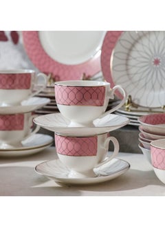 DANUBE HOME Eleganza 44-Piece New Bone China Dinner Set Serves 8 Elegant And Durable Perfect For Formal Dining Special Occasions Or Everyday Use Includes Plates Cups And Saucers  - Image 1